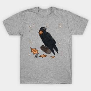 Crow and Starts and Autumn Leaves T-Shirt